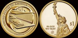 World Coins - USA 1 dollar 2021- Chesapeake Bay Tunnel- Virginia