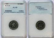 World Coins - Belgium Leopold I 10 cent 1861 -NNC AU-50.