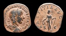 Ancient Coins - Gordian III AE sestertius Laetitia standing left