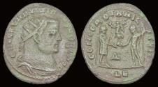 Ancient Coins - Galerius, as Caesar AE radiatus Galerius standing right
