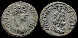 Ancient Coins - Moesia Inferior Nicopolis ad Istrum Caracalla AE assarion bust of Serapis right