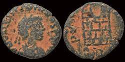 Ancient Coins - Valentinian III AE nummus campgate