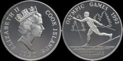 World Coins - Cook Islands 10 dollar 1990- Olympic games in Albertville 1992