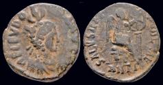 Ancient Coins - Aelia Eudoxia, Augusta AE follis Victory seated right