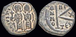 Ancient Coins - Justin II & Sophia AE half follis large K