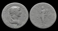 Ancient Coins - Trajan AE Dupondius Felicitas standing left