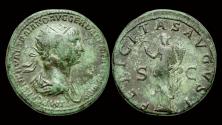 Ancient Coins - Trajan AE dupondius Felicitas standing left