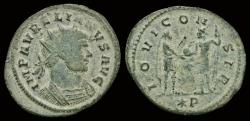 Ancient Coins - Aurelian billon antoninianus Aurelian receiving globe from Jupiter