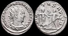 Ancient Coins - Valerian I Billon antoninianus two emperors standing face to face