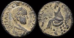 Ancient Coins - Mesopotamia Edessa Severus Alexander AE24 Tyche seated left