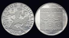 World Coins - Austria 100 schilling 1975- 50 years schilling