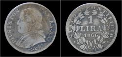 World Coins - Italy Vatican City 1 lira 1866R