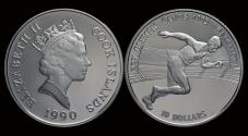 World Coins - Cook Islands 10 dollar 1990- Olympic Summergames in Barcelona 1992 proof in plastic capsule