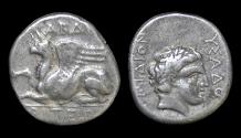 Ancient Coins - Thracia Abdera AR stater magistrate Dyonysades