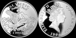 World Coins - Cook Islands 2 dollar 1996- Olympic National Park