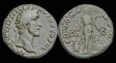 Ancient Coins - Antoninus Pius AE As Abundantia standing right