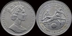 World Coins - Isle of Man 1 crown 1986 Worldcup Mexico