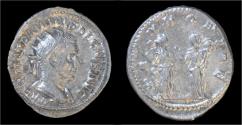 Ancient Coins - Trajan Decius AR antoninianus two Pannoniae standing