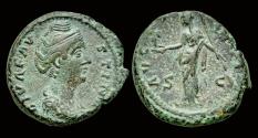 Ancient Coins - Diva Faustina I AE As Vesta standing left