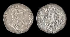 World Coins - Netherlands Hertogdom Gelre Filips II AR 1/5 filipsdaalder 1566