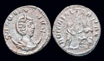 Ancient Coins - Salonina billon antoninianus Gallienus receiving Victory from Roma
