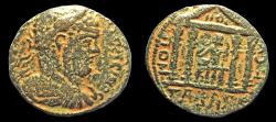 Ancient Coins - Syria Decapolis Gadara Caracalla AE25 Zeus seated left in tetrastyle temple