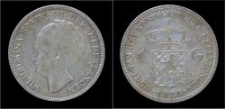 World Coins - Netherlands Wilhelmina I 1 gulden 1923