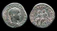Ancient Coins - Philip II AE sestertius Philip II and Philip I seated left