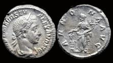 Ancient Coins - Severus Alexander AR denarius Annona standing to left
