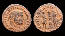 Ancient Coins - Constantius I, as Caesar AE radiatus Prince receiving Victory on globe from Jupiter