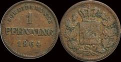 World Coins - Germany Sachsen-Meiningen Bernhard Erich Freund 1 pfennig 1863