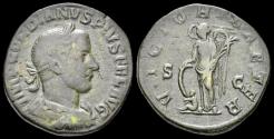 Ancient Coins - Gordian III AE sestertius Victory standing front