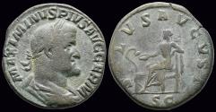 Ancient Coins - Maximinus I Thrax AE sestertius  Salus seated left