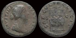 Ancient Coins - Faustina II AE sesterius the twins on throne