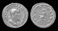 Ancient Coins - Pupienus AR denarius Pax seated left