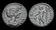 Ancient Coins - Moesia Inferior Nikopolis ad Istrum Julia Domna AE assarion Dionysos standing