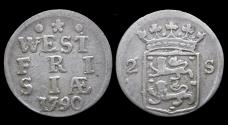 World Coins - Netherland Provincie  West-Friesland 2 stuiver 1790