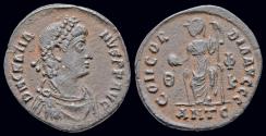 Ancient Coins - Gratian AE follis Concordia seated facing