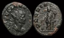 Ancient Coins - Claudius II Gothicus billon antoninianus Providentia standing left.
