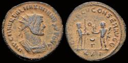 Ancient Coins - Maximianus Herculius, first reign AE radiatus Jupiter facing Hercules