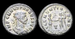 Ancient Coins - Probus silvered antoninianus emperor standing right