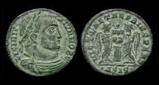 Ancient Coins - Licinius II AE follis two Victories standing facing each other