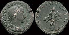 Ancient Coins - Gordian III AE sestertius emperor standing right