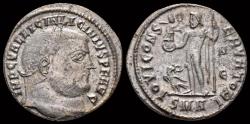 Ancient Coins - Licinius I Silvered follis Jupiter leaning on scepter