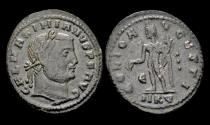 Ancient Coins - Galerius AE follis Genius pouring libation from patera