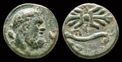 Ancient Coins - Pisidia Selge AE13 thunderbolt and bow