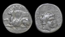 Ancient Coins - Thracia Abdera AR stater magistrate Dyonysades