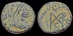 Ancient Coins - Marcian AE nummus monogram in wreath