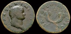 Ancient Coins - Titus, as Caesar orichalcum duponius winged caduceus
