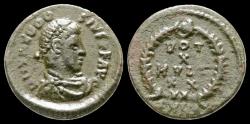 Ancient Coins - Theodosius I AE4 legend in four lines